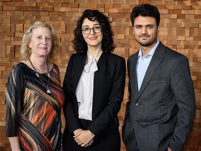 L to R: Malinda Fitzgerald, PhD, Shima Dehghani, MD, Nikhil Sahajpal, PhD