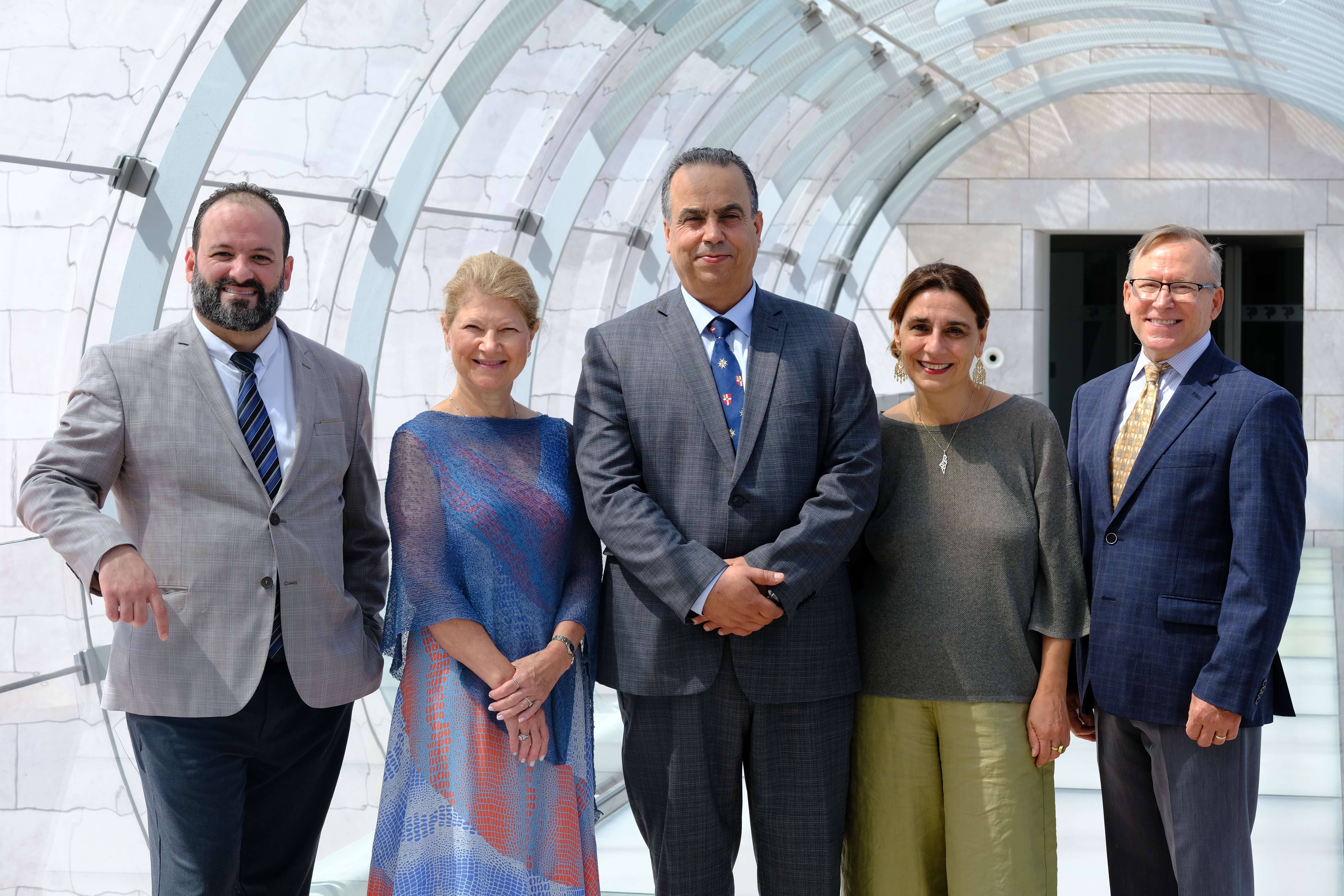 David Dahdal (SJEHG), ARVO President Patricia D'Amore, Ahmad Ma'ali (CEO of SJEHG), Céline Carré (Johanniter Internation), ARVO Exec. VP Mark Petrash